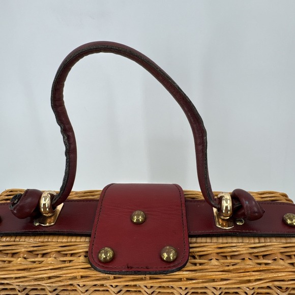 Vintage 60s 70s ETIENNE AIGNER Small Woven Wicker Handbag Basket Bag Box - Picture 14 of 16